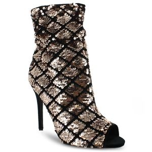 Qupid Ara-385 Ankle High Stiletto Heel Open Toe